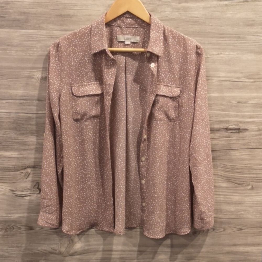 3 for $25 LOFT Mauve Pink Button-Down Shirt - Lightweight Women's Top